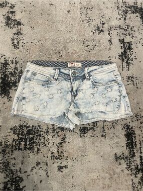 Y2K l.e.i. Light Wash Star Pattern Mini Lowrise Shorts Size 3
